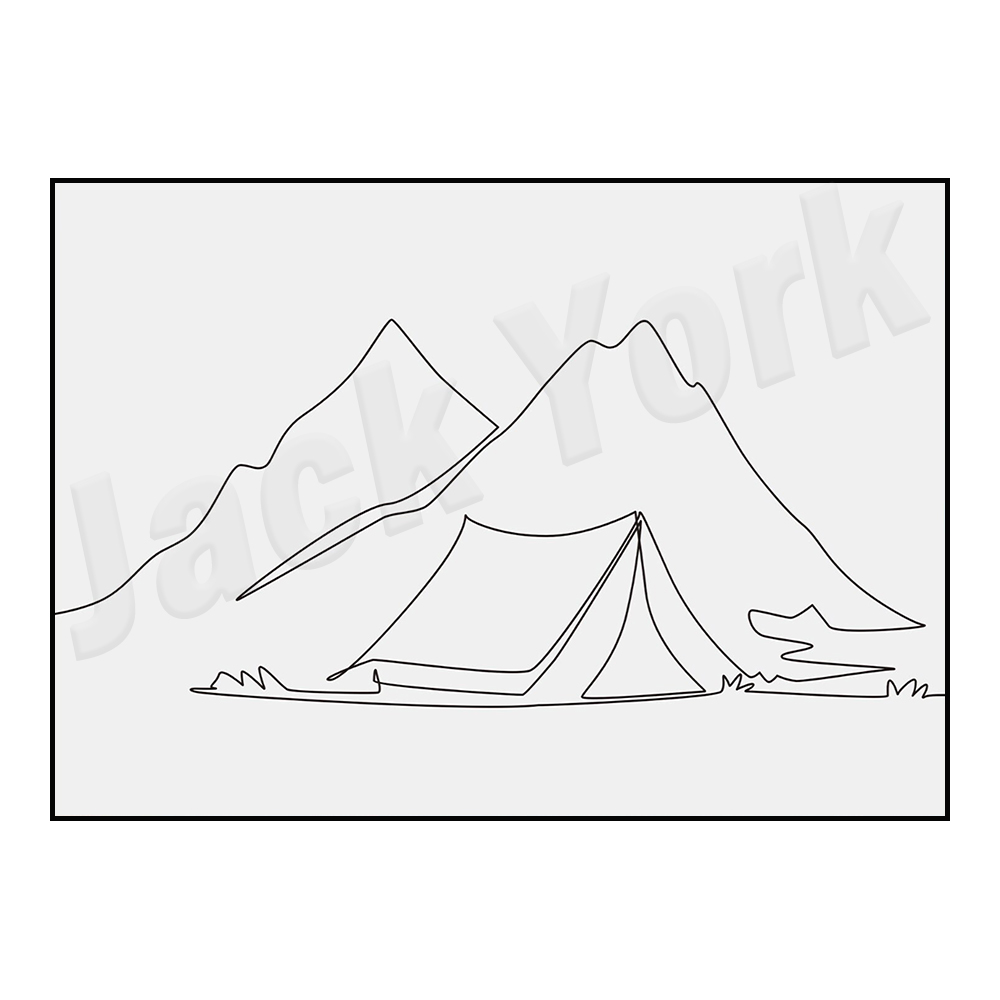 Hiking poster, minimalist tent - Outdoor Adventure York ulasan dan harga