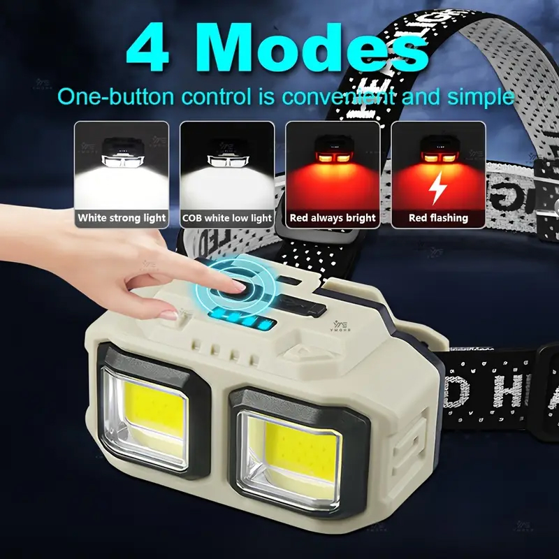 COB LED Headlamp Rechargeable  - Headlamp Waterproof Rechargeable ulasan dan harga