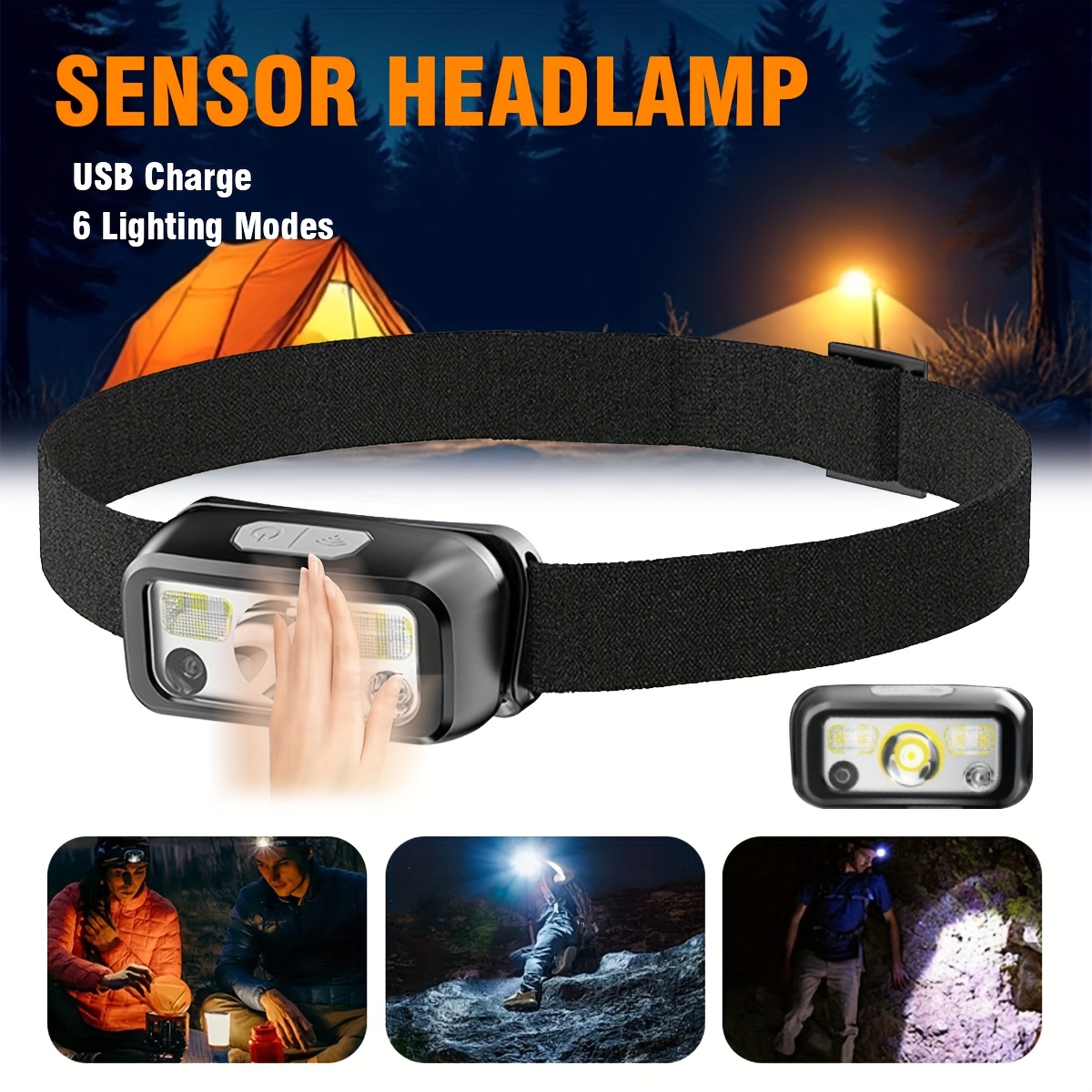 Powerful COB LED Sensor Headla - Headlamp Waterproof Rechargeable ulasan dan harga