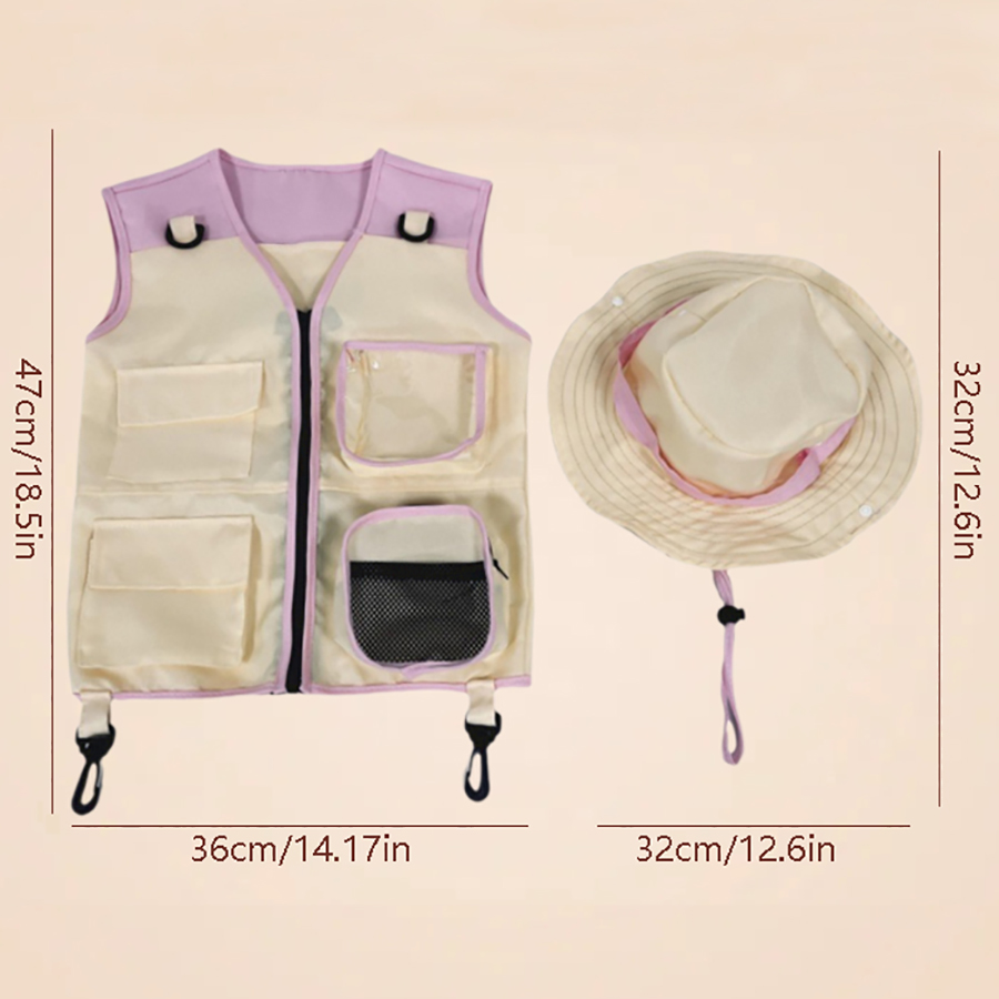 Children Explorer Vest Hat Sui - Outdoor Adventure Activities For Kids ulasan dan harga