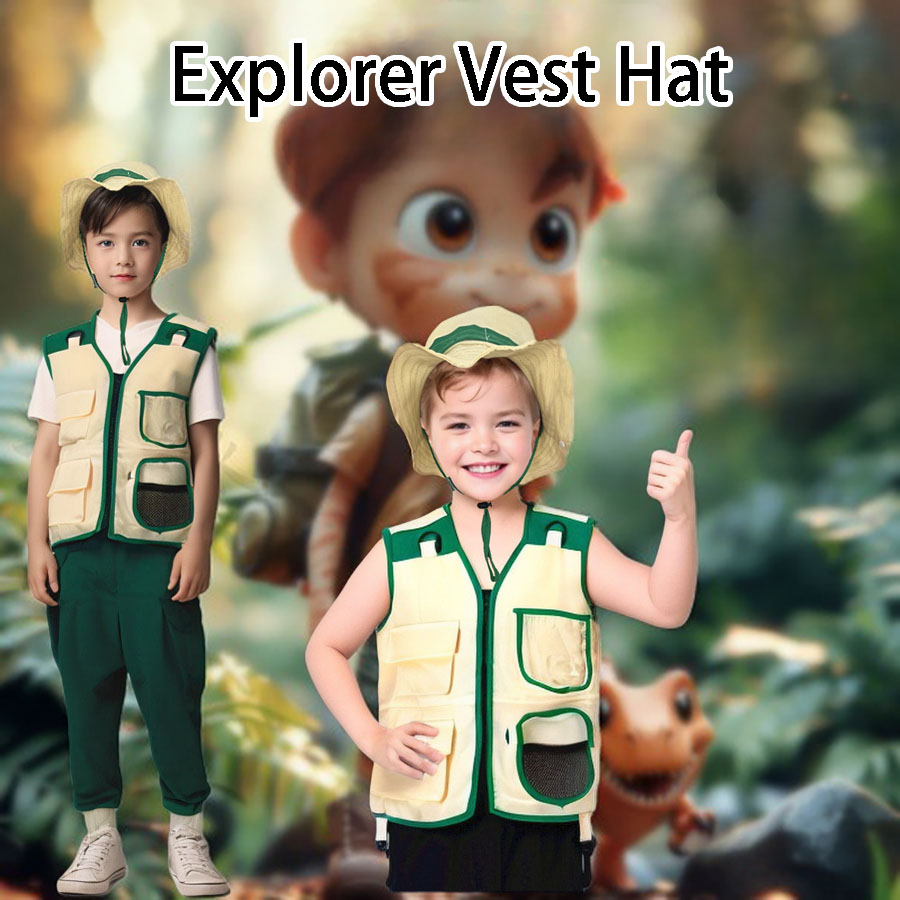 Kids Camping Explorer Vest Hat - Outdoor Adventure Activities For Kids ulasan dan harga