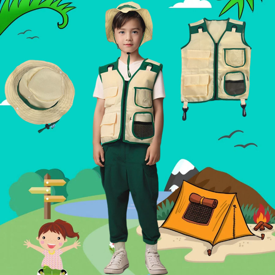 Kids Camping Explorer Vest Hat - Outdoor Adventure Activities For Kids ulasan dan harga