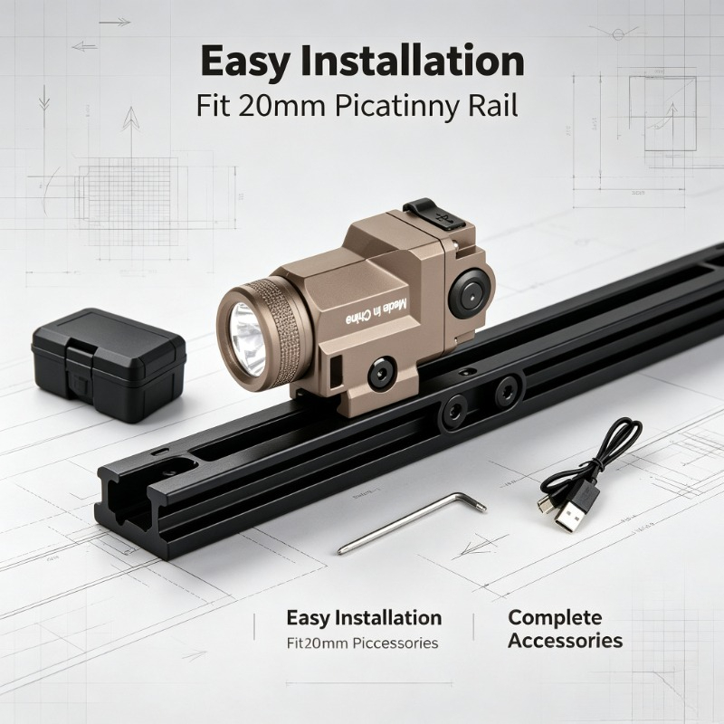 20mm Rail‑Fitted Metal LED Fla - Outdoor Adventure Hobbies ulasan dan harga