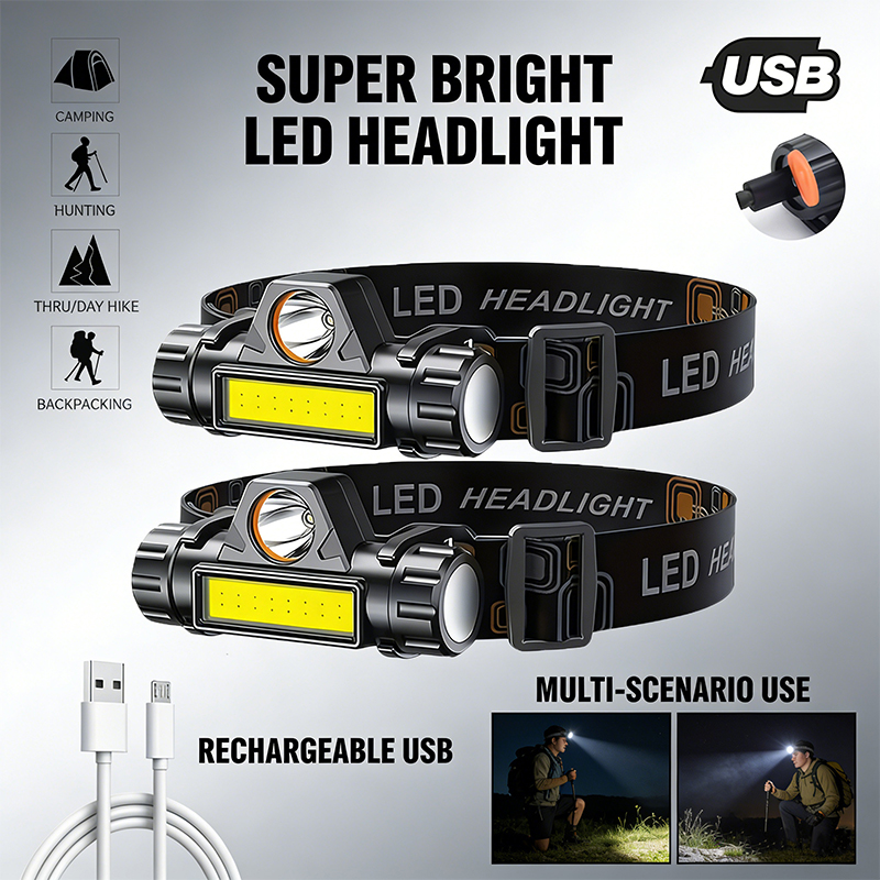 Super Bright LED Headlamp Rech - Headlamp Waterproof Rechargeable ulasan dan harga